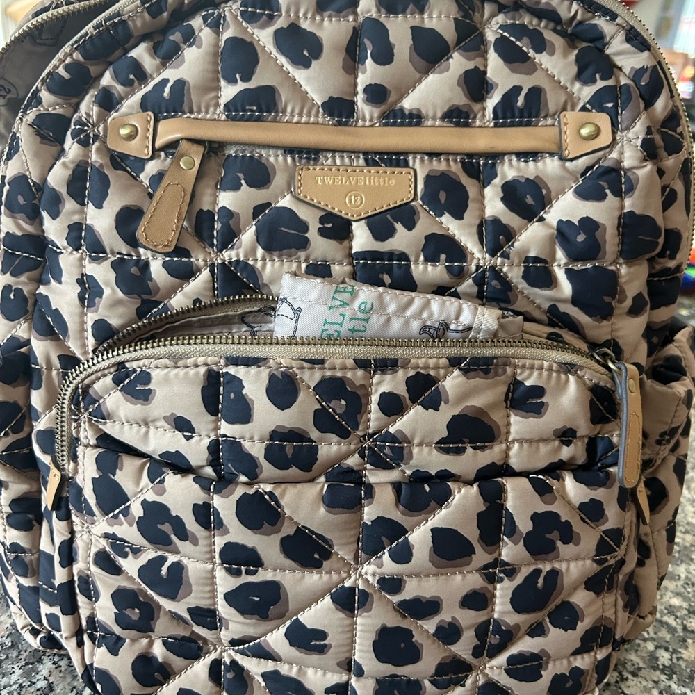 TWELVElittle diaper bag, leopard print.